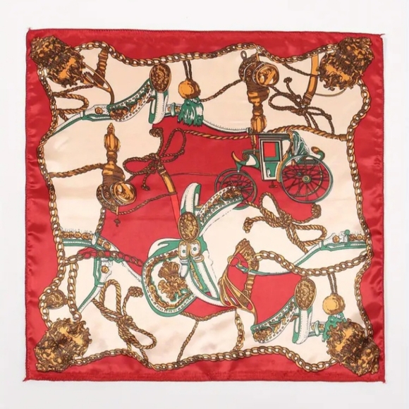 NEW Women printed satin scarf neckerchief - Picture 2 of 4